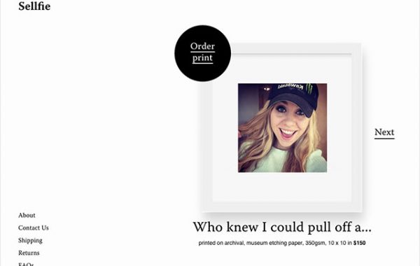 Fisheye Magazine | E-commerce: 150 dollars le selfie