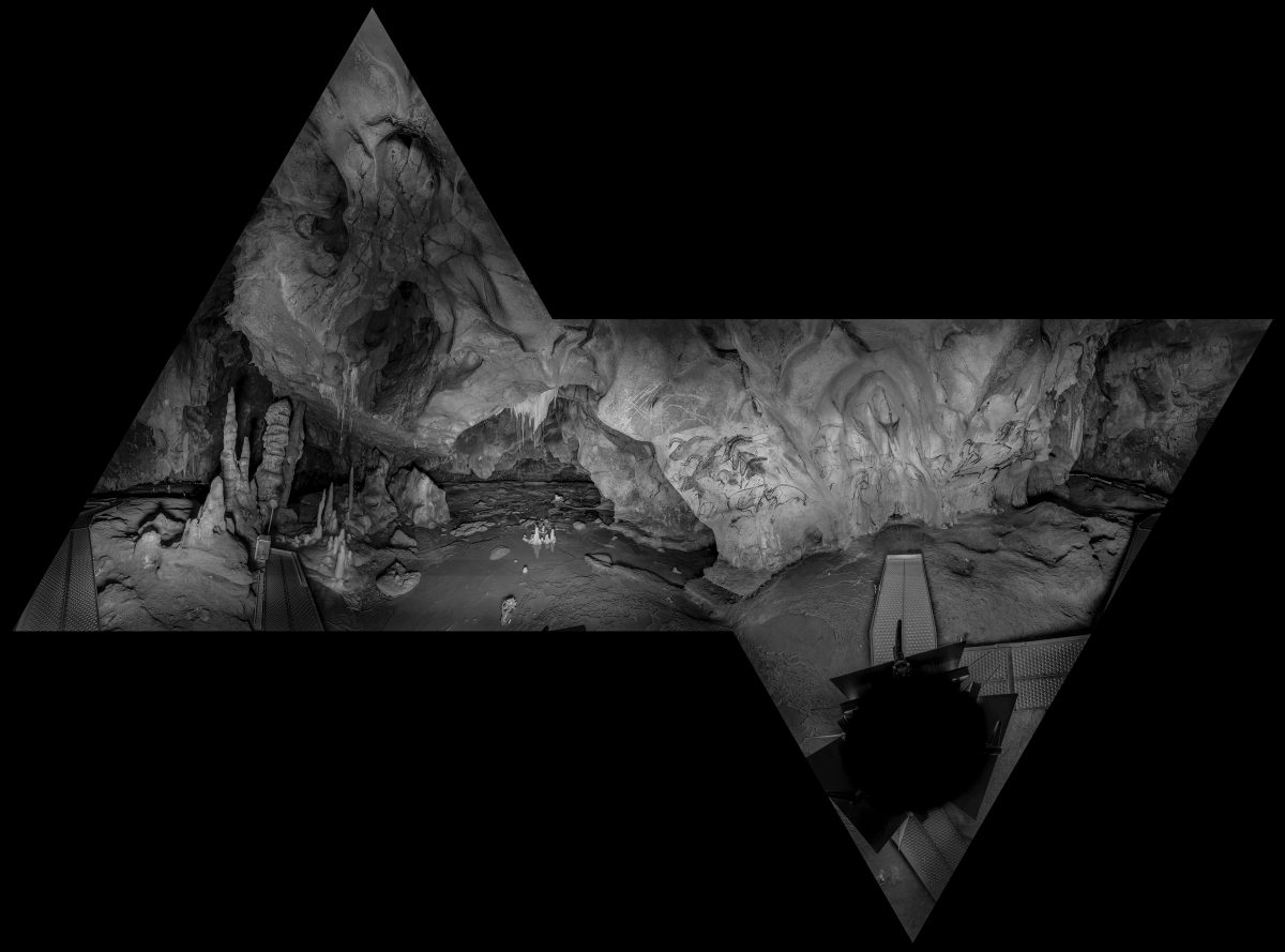 Grotte ornée Chauvet-Pont-d'Arc, Salle du crâne, panneau des chevaux, Octahedron, © Raphael Dallaporta
