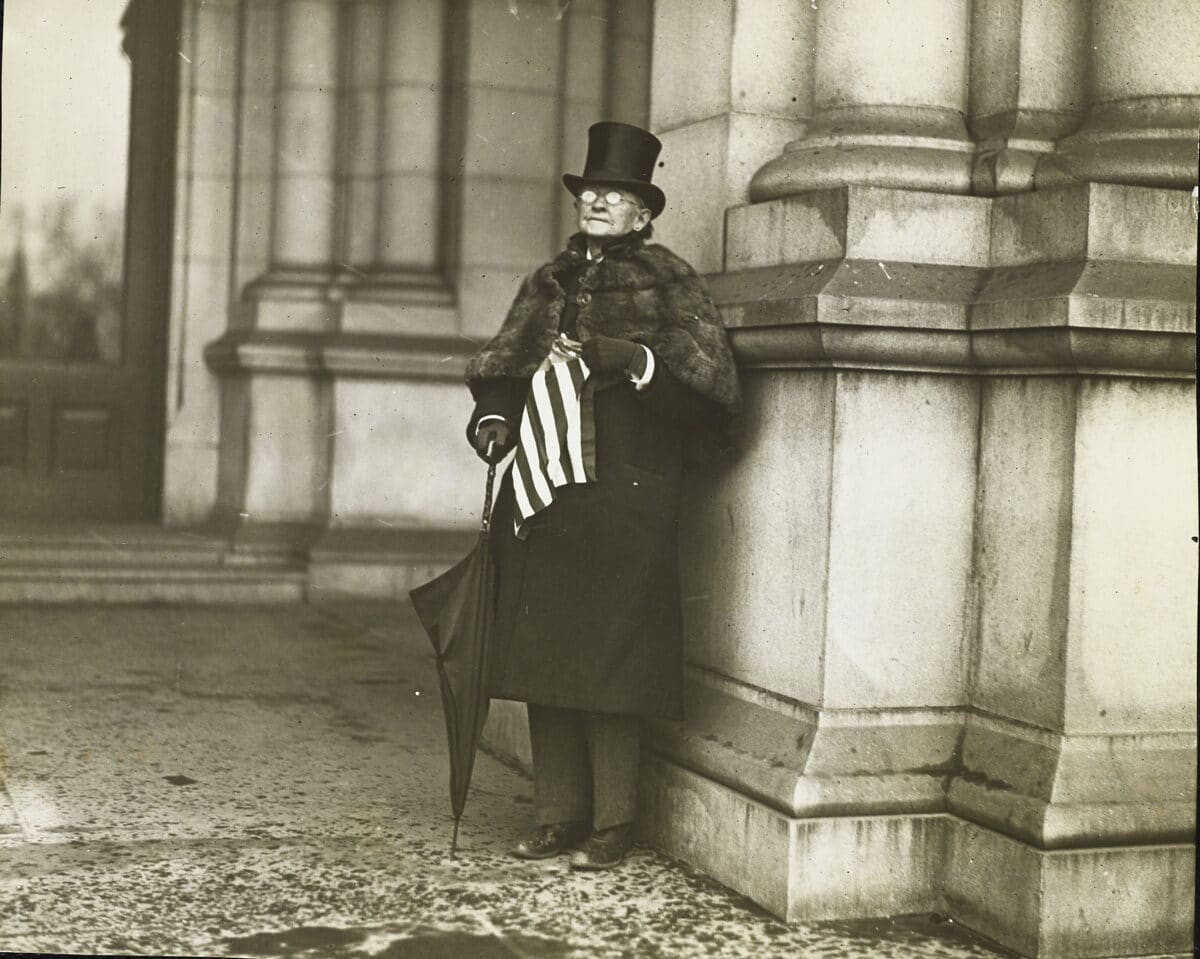 PAUL THOMPSON, Dr. Mary Walker, the first woman to wear trousers in public, c. 1911, Vanity Fair © Condé Nast 